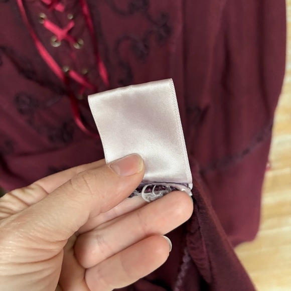 Holy Clothing Embroidered Blouse Renaissance Festival Whimsy Goth Womens 2X - Picture 4 of 8